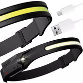 Lanterna de cap LED profesionala cu senzor miscare USB pentru pescuit si drumetii
